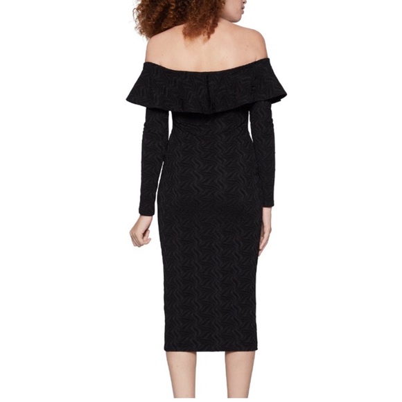 (NWT) BCBGeneration Off-the-shoulder Jacquard Knit Midi Sheath Dress S - Picture 2 of 11